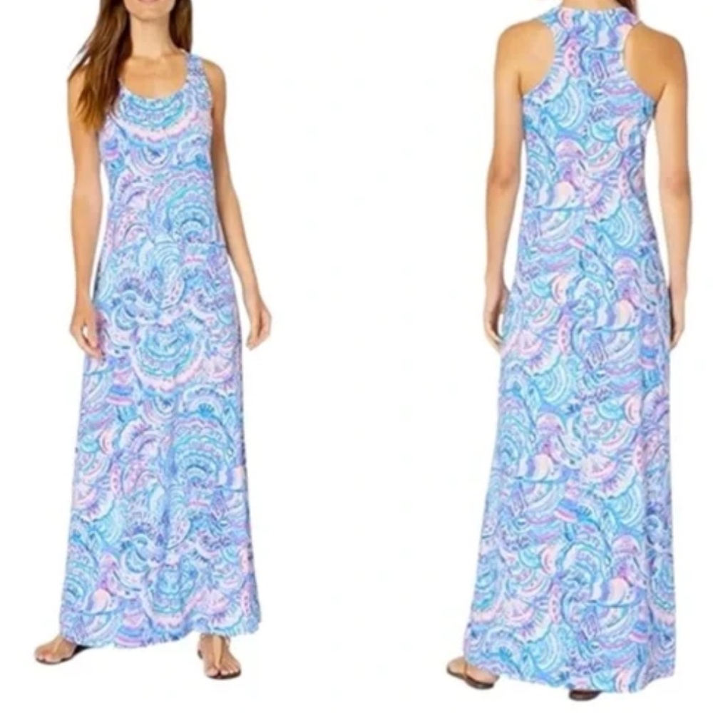 Lilly Pulitzer Happy As A Clam Treena Maxi Dress M